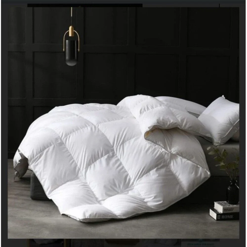 DWR Lightweight Down Feather Fibers Comforter King, All Season Thin Duvet Insert